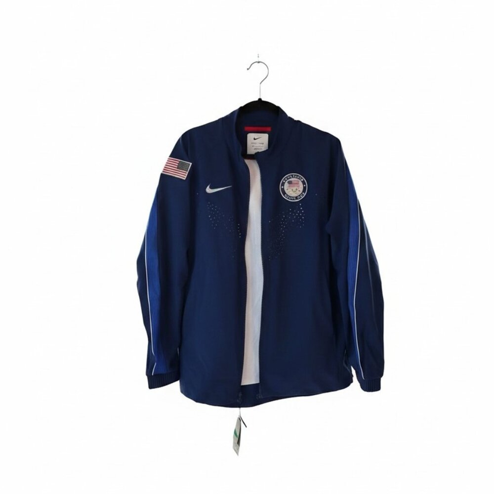 Nike Women Team USA Olympic Track Jacket Navy Blue Patriotic Full Zip NWT XL